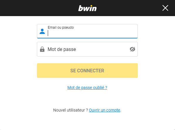 Connexion des membres du casino BWin